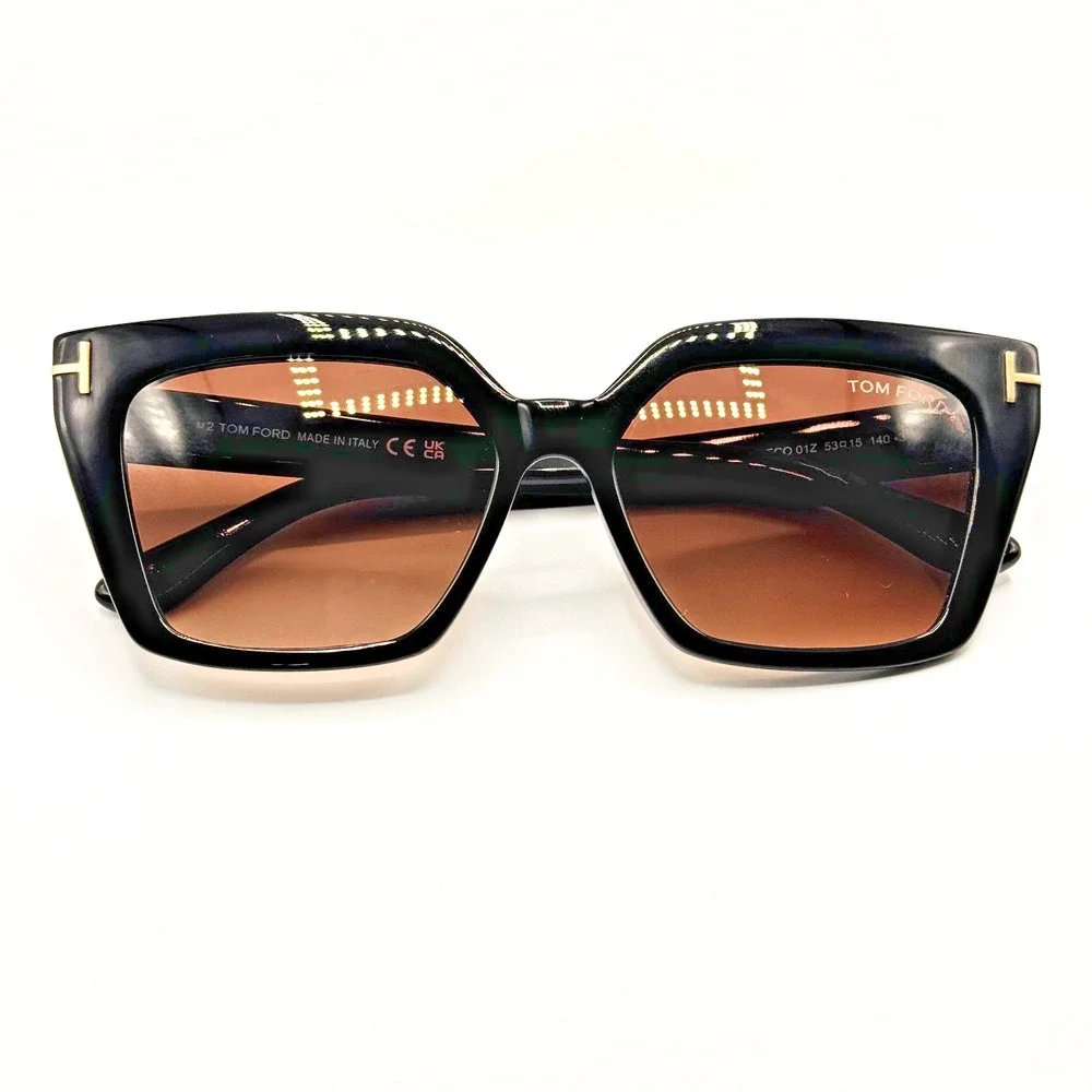 Tom Ford Sunglasses TF1030 01Z Winona Black Cat Eye Brown Gradient 53-15-140